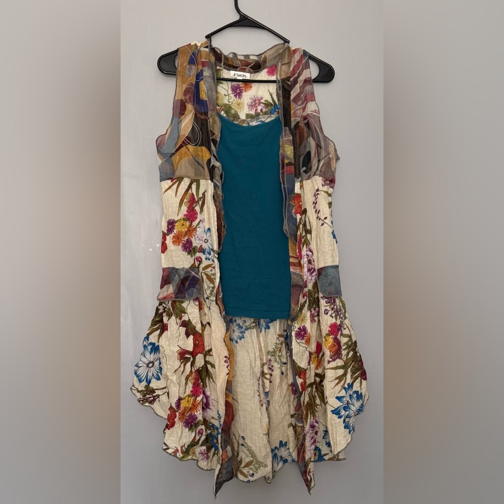 Floral Patchwork Sleeveless duster